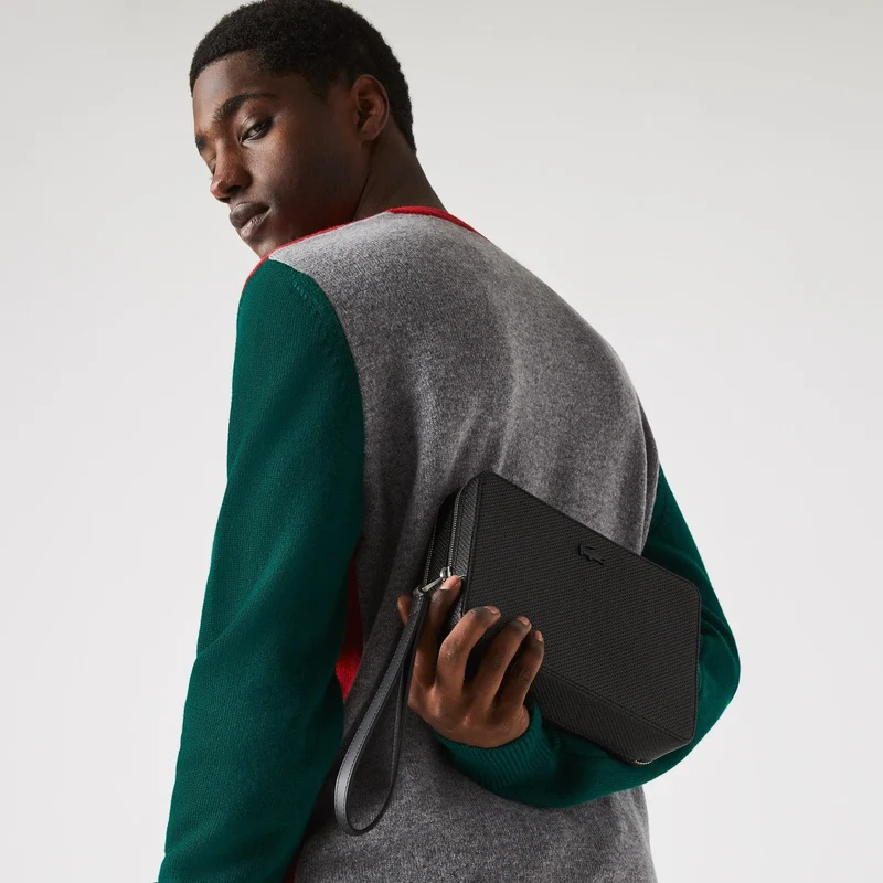 Lacoste Pochette/Sacoche cuir homme Chantaco Noir