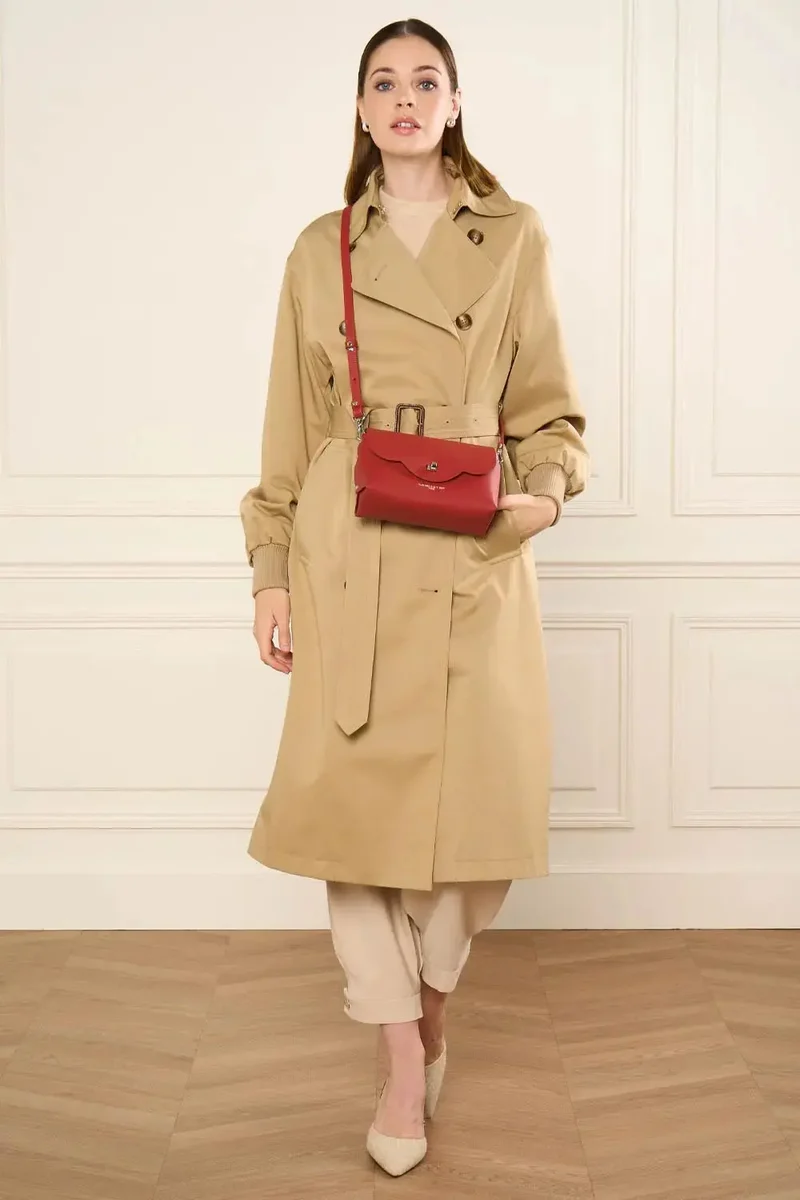 Sac rabat Lancaster PUR & ELEMENT CITY FLORE Rouge/Champagne