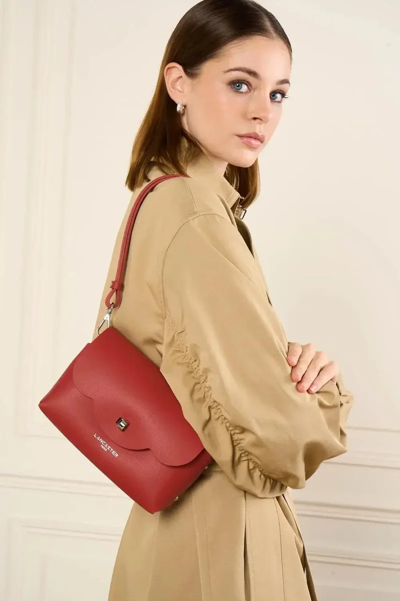 Sac rabat Lancaster PUR & ELEMENT CITY FLORE Rouge/Champagne