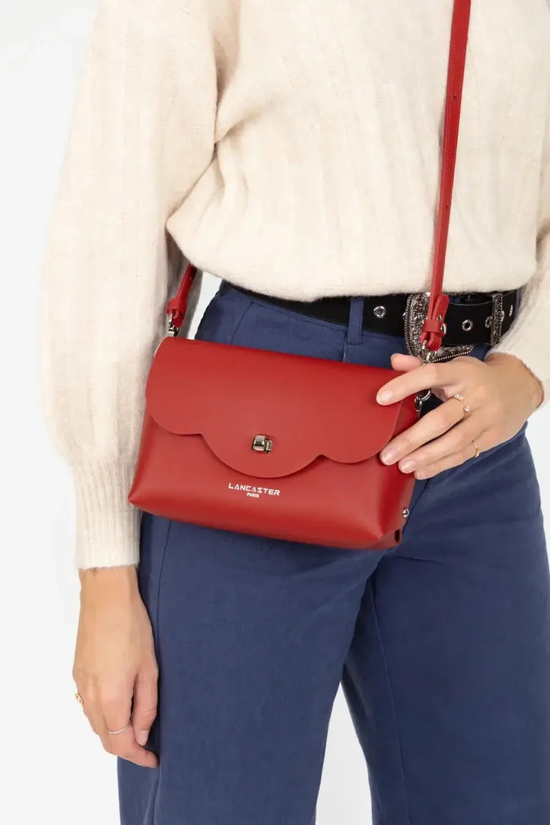 Sac rabat Lancaster PUR & ELEMENT CITY FLORE Rouge/Champagne