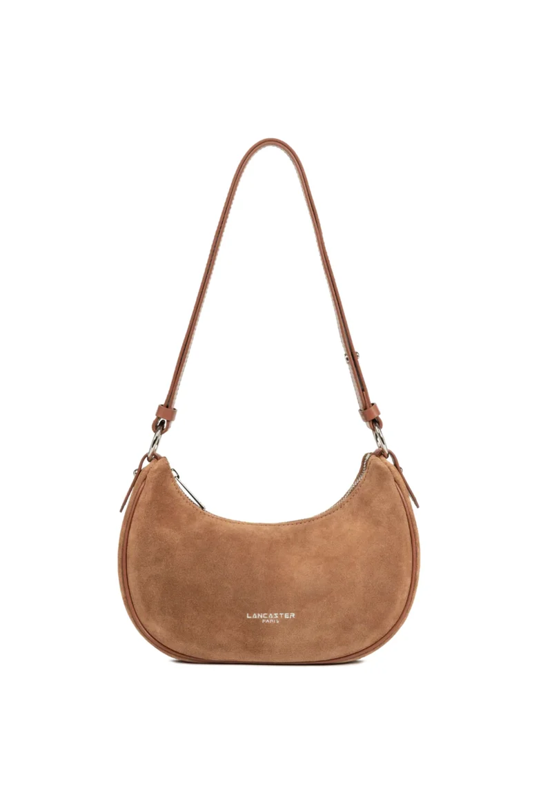 Lancaster Sac besace Zippé S Suède Camel