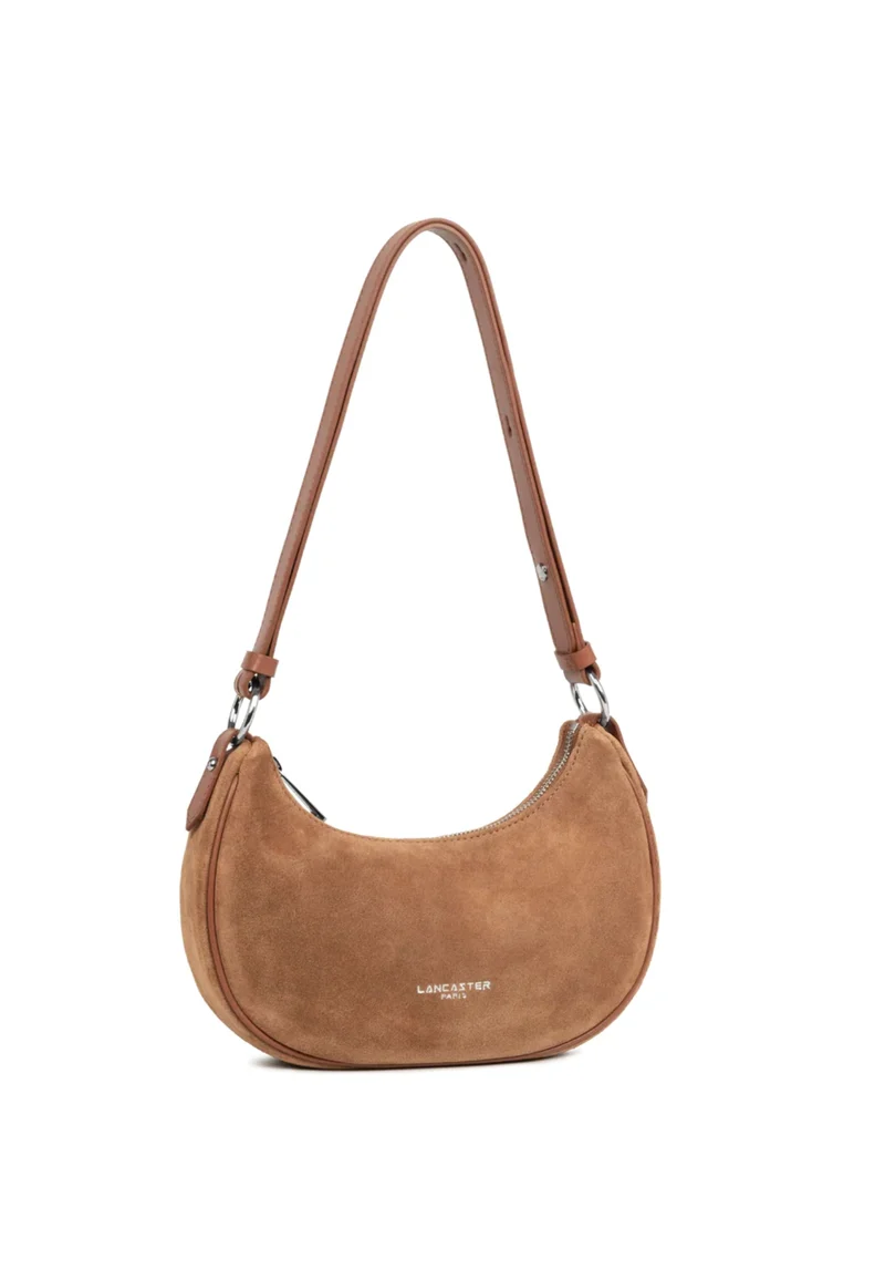 Lancaster Sac besace Zippé S Suède Camel