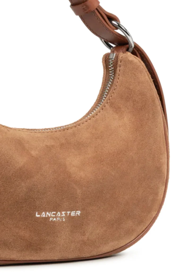 Lancaster Sac besace Zippé S Suède Camel