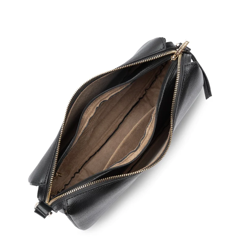 Lancaster Sac besace Zippé M Dune Noir