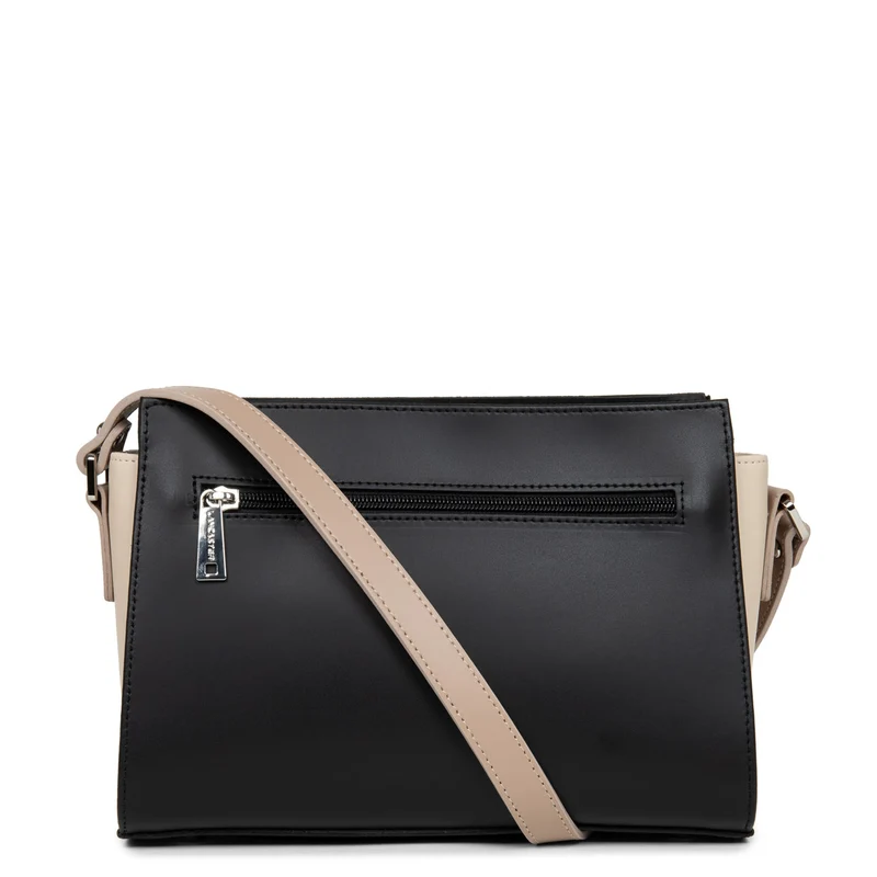 Lancaster Sac trotteur Zippée S Smooth Noir - Nude Clair - Nude Foncé
