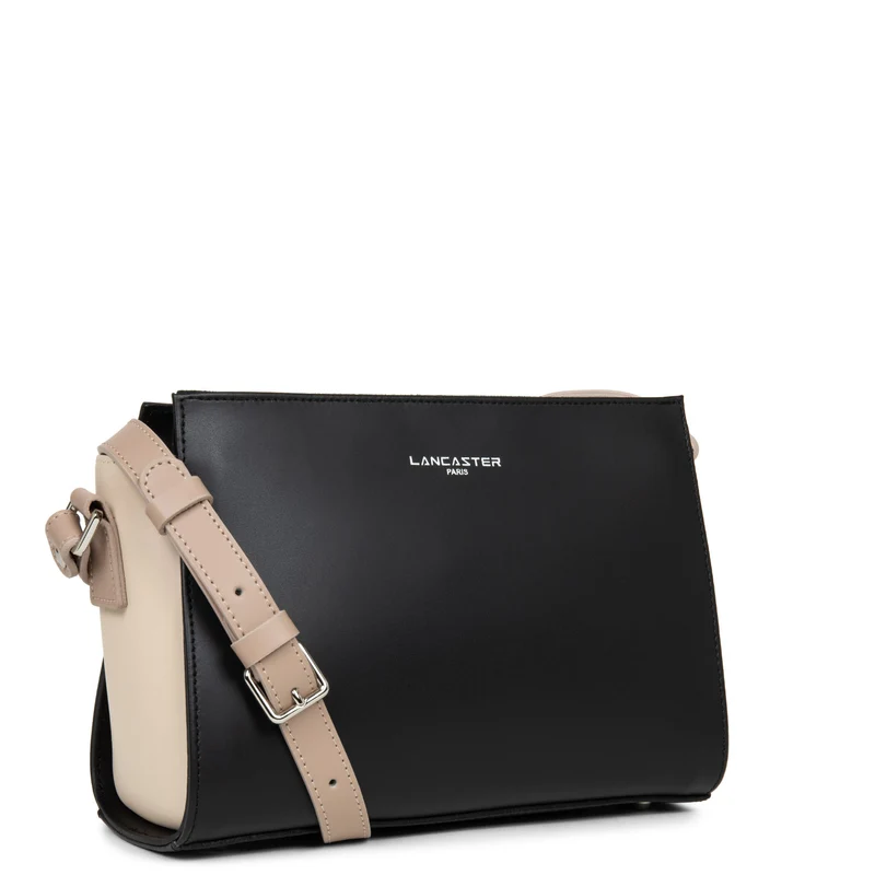 Lancaster Sac trotteur Zippée S Smooth Noir - Nude Clair - Nude Foncé
