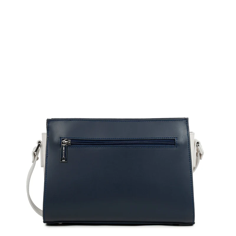 Lancaster Sac trotteur Zippée S Smooth Bleu Foncé - Ecru