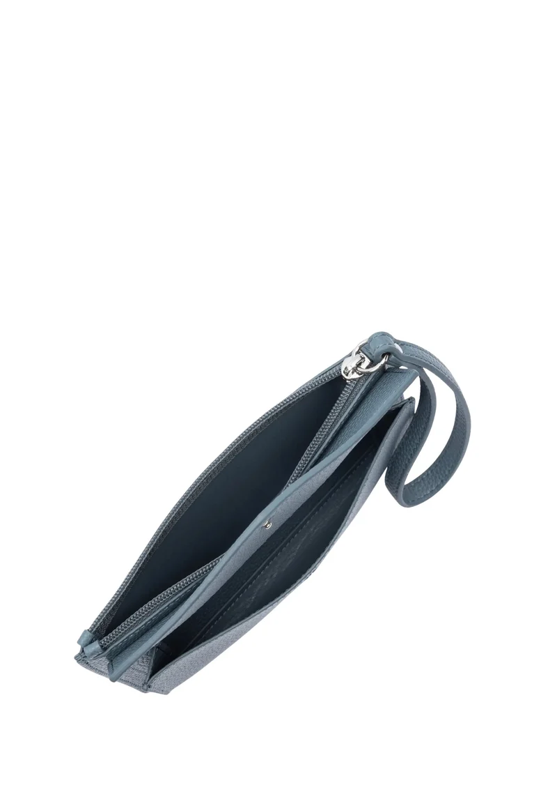 Lancaster Pochette Zippé Maya Double KBA 117-011 Bleu Givré
