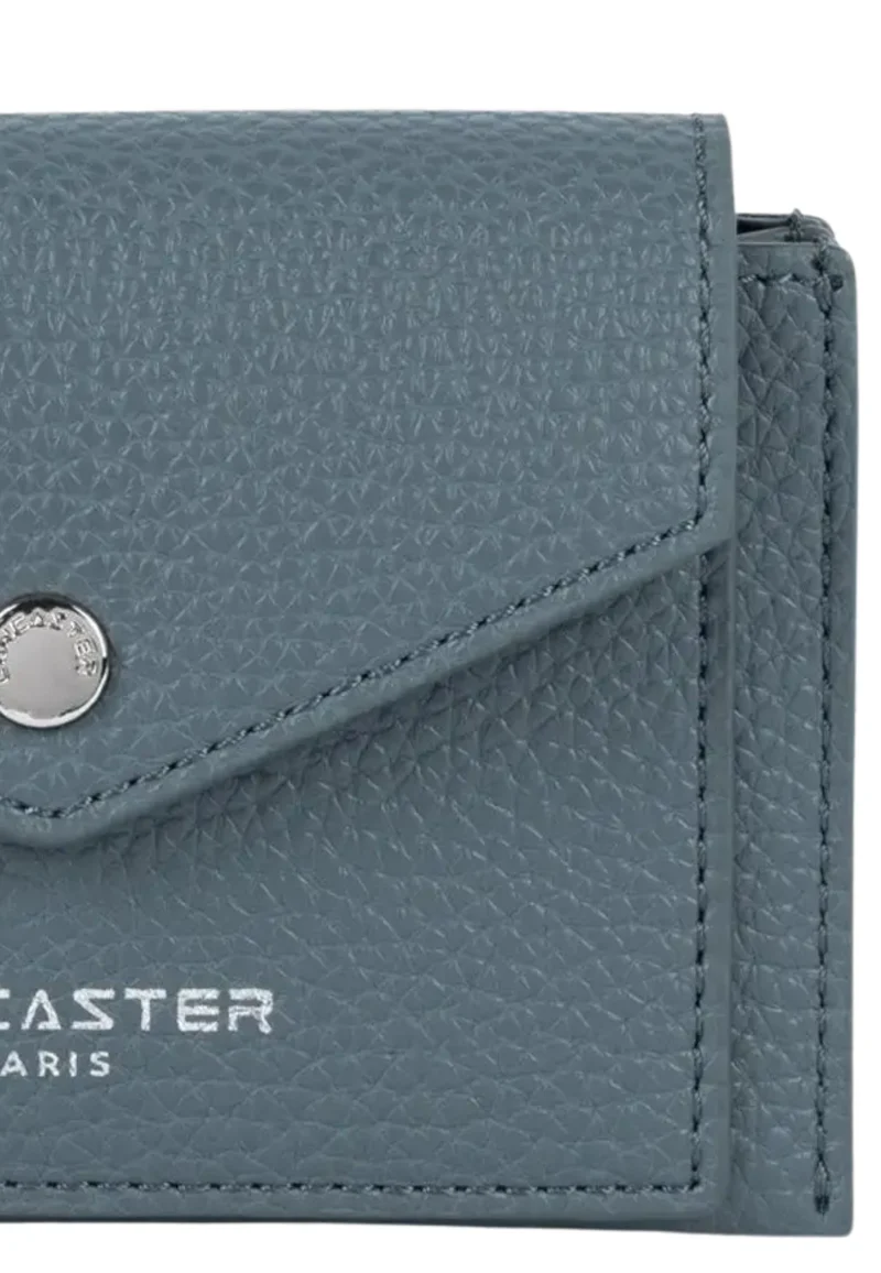 Lancaster Porte-cartes A rabat avec pression Maya Double KBA 117-010 Bleu Givré