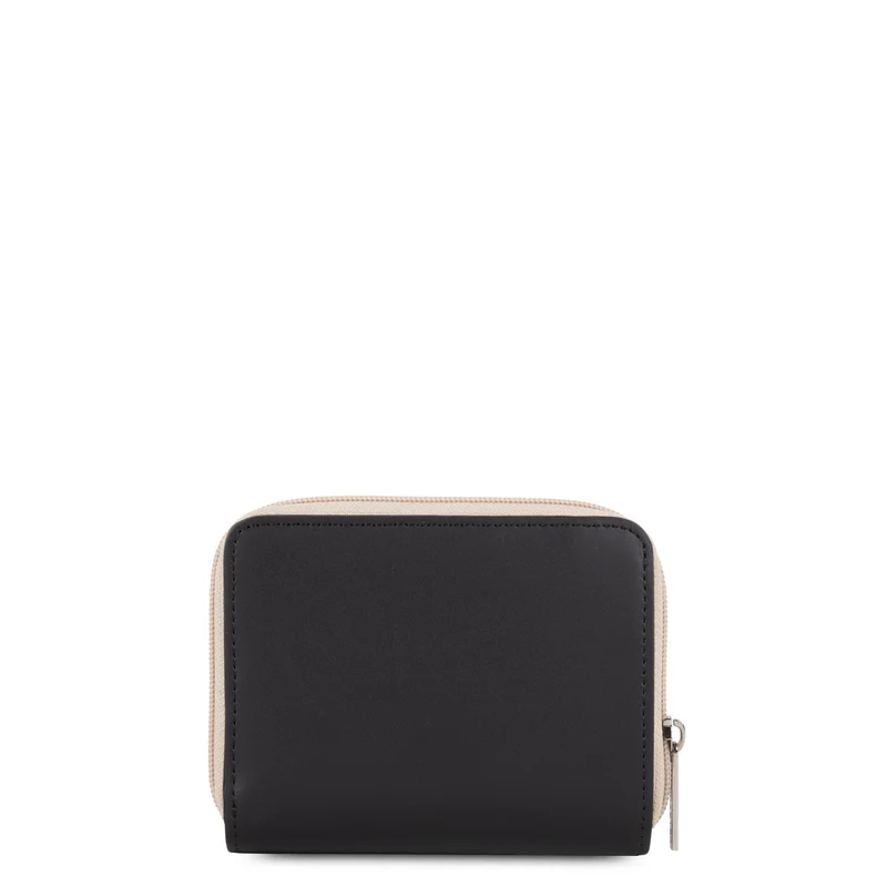 Lancaster Portefeuille dos à dos Zippé autour Smooth Noir - Nude Clair - Nude Foncé
