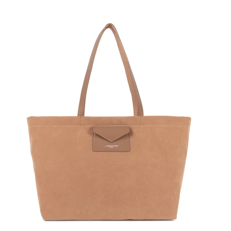 Lancaster Sac cabas épaule Zippé L Suédine KBA Moka