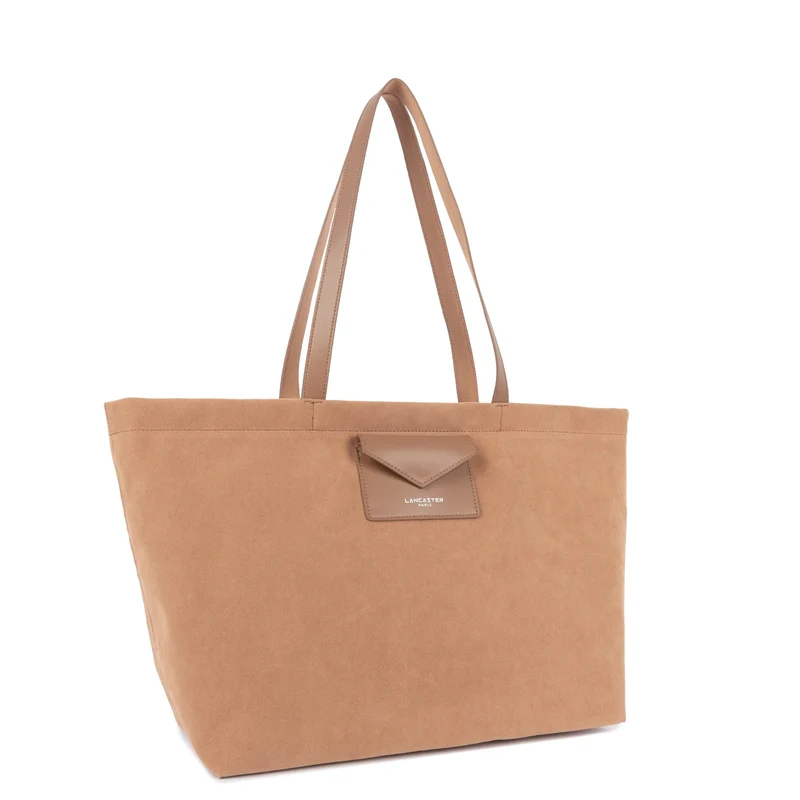 Lancaster Sac cabas épaule Zippé L Suédine KBA Moka