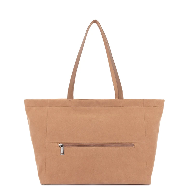 Lancaster Sac cabas épaule Zippé L Suédine KBA Moka