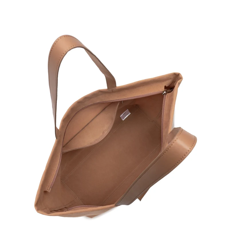 Lancaster Sac cabas épaule Zippé L Suédine KBA Moka