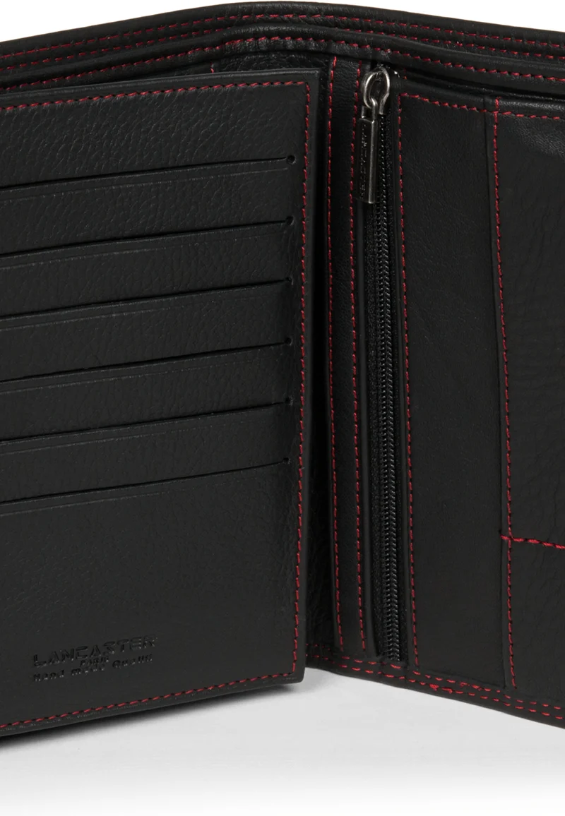 Lancaster Portefeuille cuir anti piratage Noir/Rouge