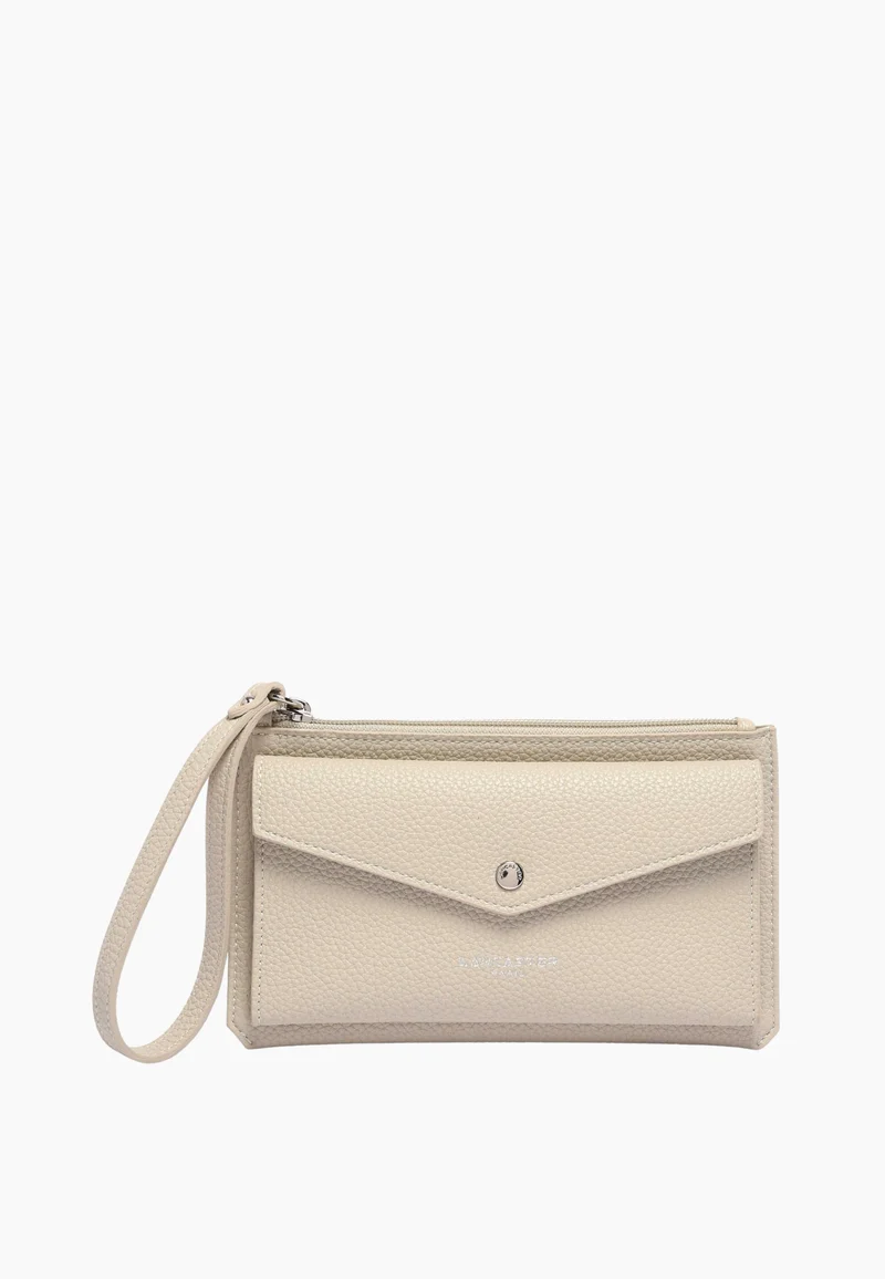 Lancaster Pochette Zippé Maya Double KBA Ivoire