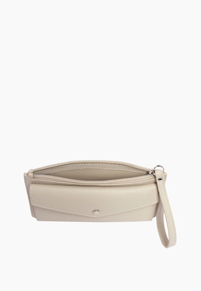Lancaster Pochette Zippé Maya Double KBA Ivoire