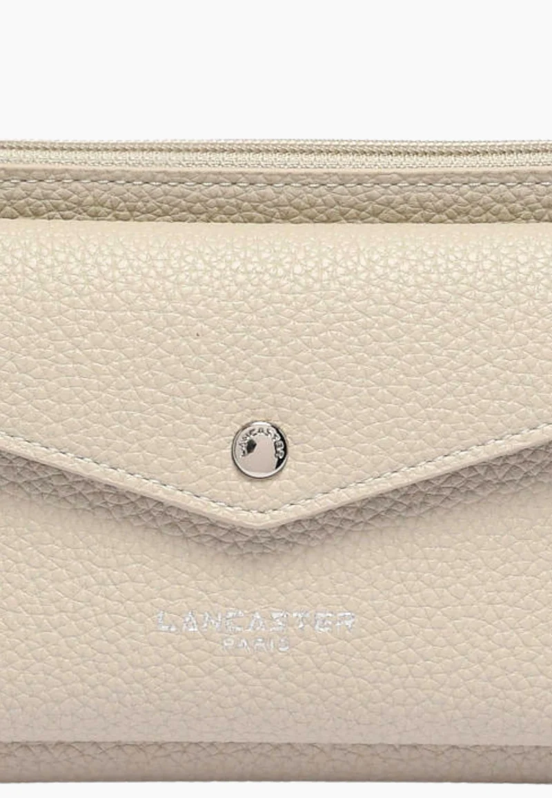 Lancaster Pochette Zippé Maya Double KBA Ivoire