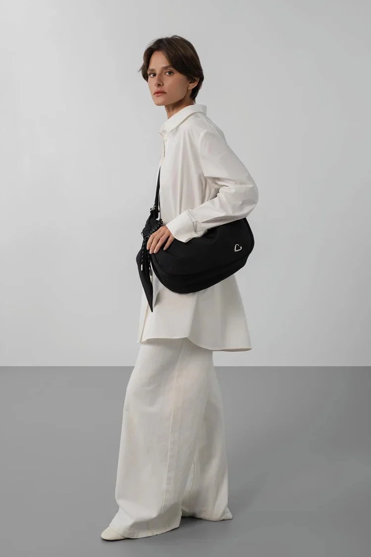 Lancaster Grand Sac Besace Basic Love Noir