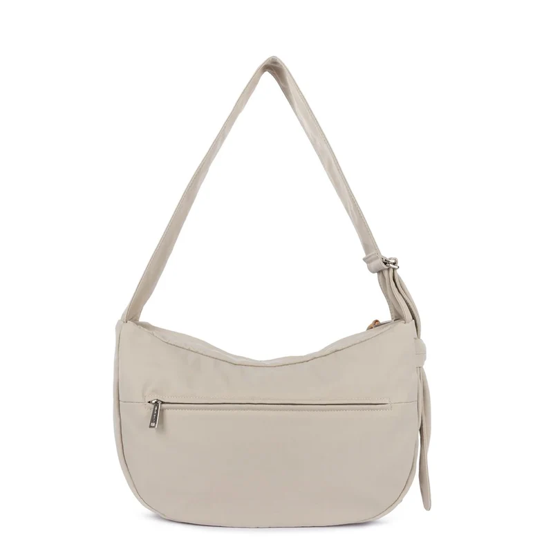 Lancaster Grand Sac Besace Basic Love Beige Fumé