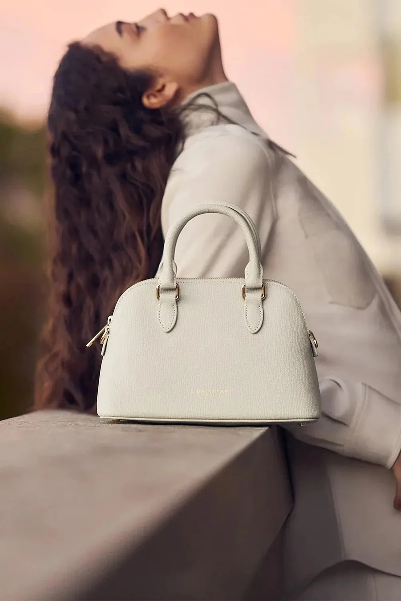 Lancaster Sac demi lune Zippé M Sierra Jia Ivoire