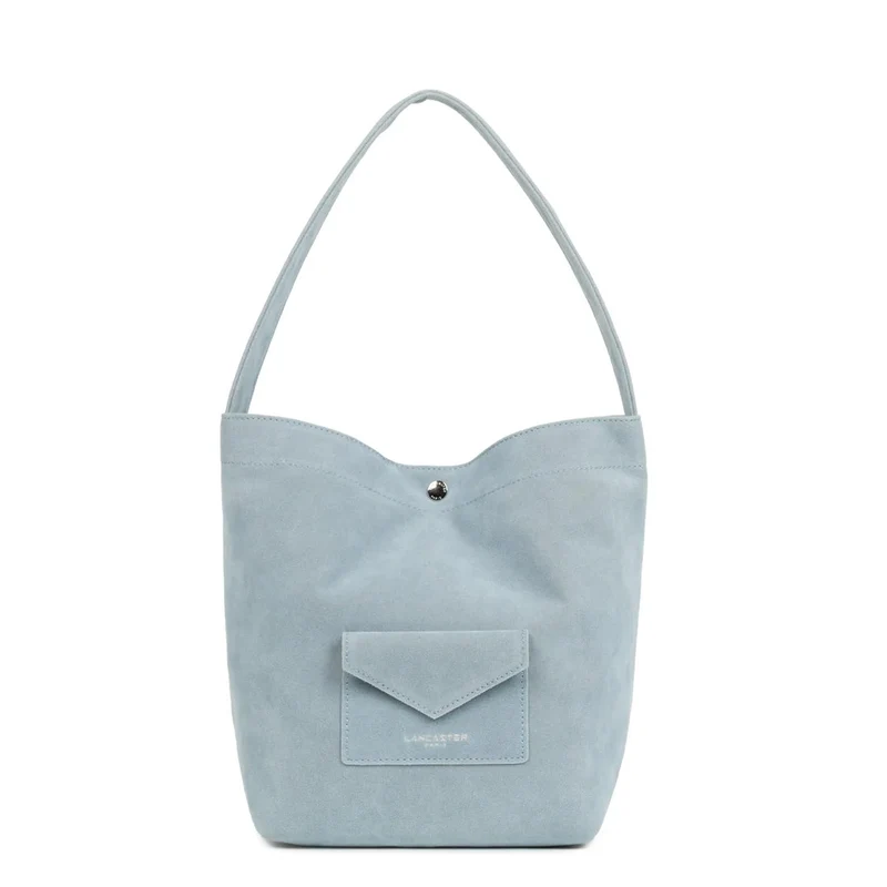Lancaster Sac seau Avec Pression Mini Suédine KBA Bleu Fumé
