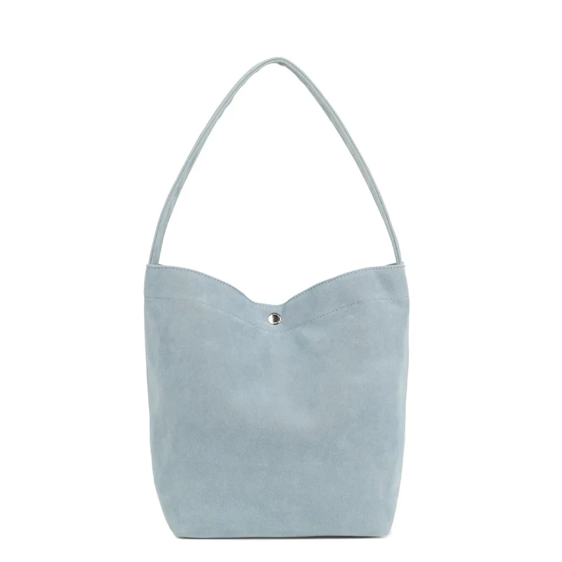 Lancaster Sac seau Avec Pression Mini Suédine KBA Bleu Fumé