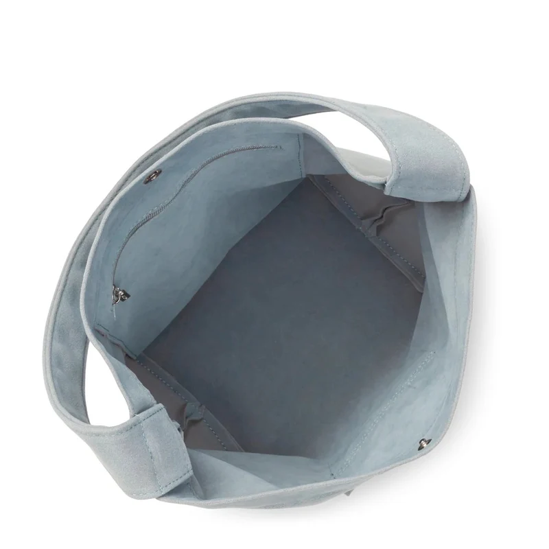 Lancaster Sac seau Avec Pression Mini Suédine KBA Bleu Fumé