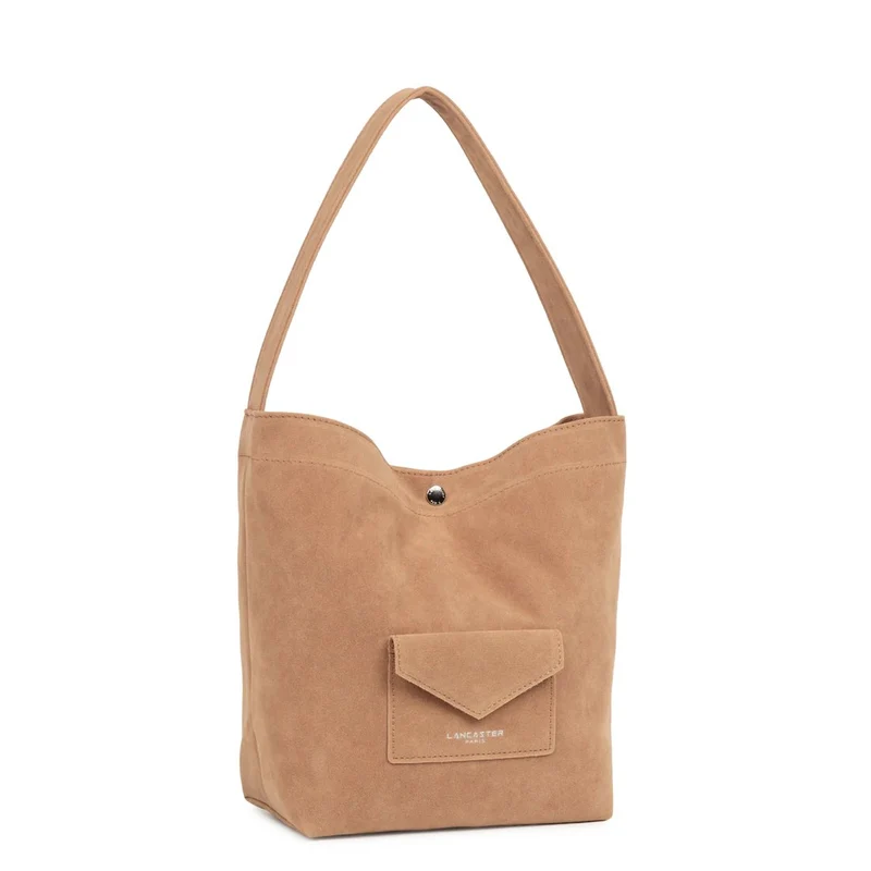 Lancaster Sac seau Avec Pression Mini Suédine KBA Moka