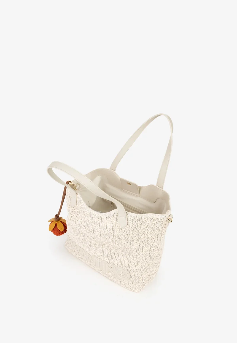 Valentino Sac Cabas Courmayeur Beige Femme Ecru