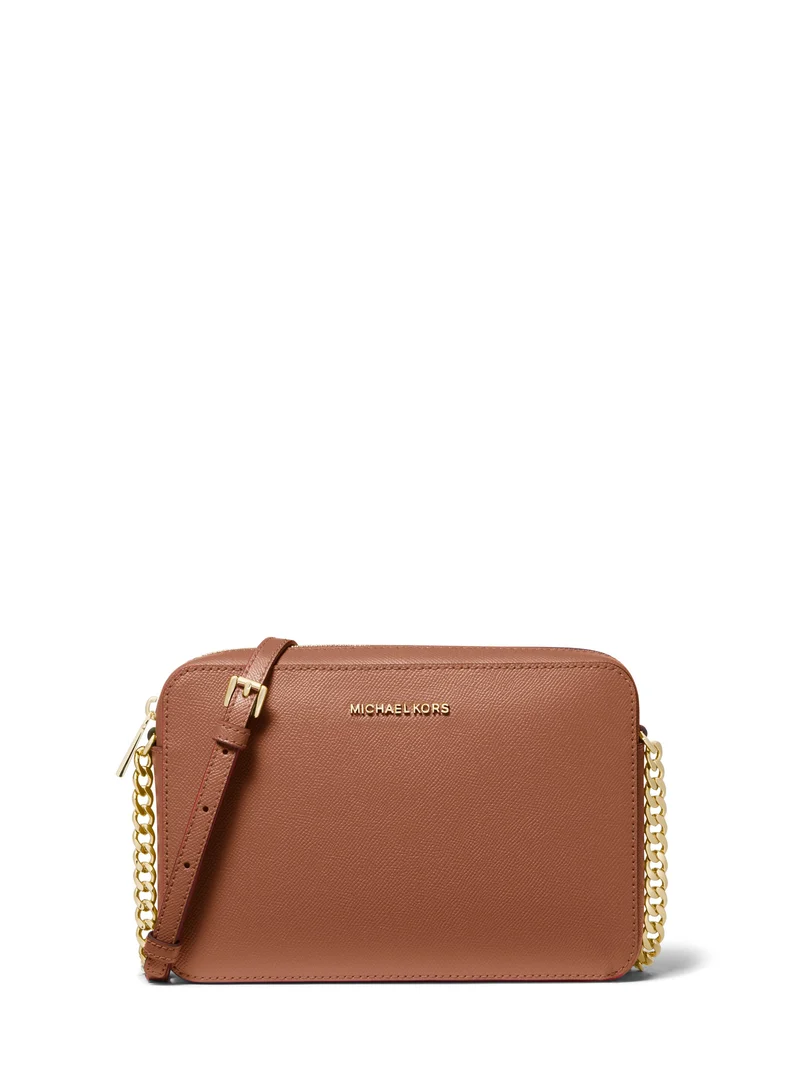 Michael Kors Sac Bandoulière Cuir Jet Set Marron