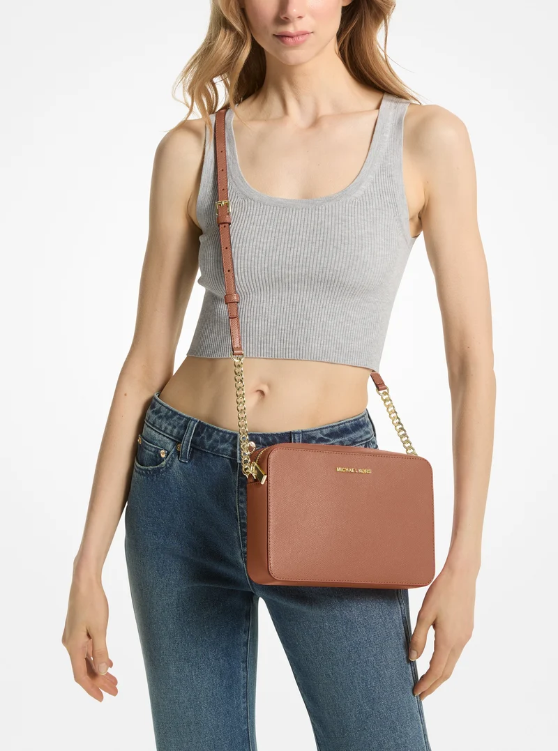 Michael Kors Sac Bandoulière Cuir Jet Set Marron
