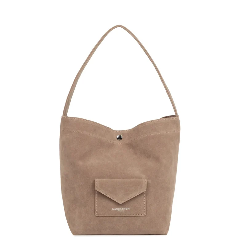 Lancaster Sac seau Avec Pression Mini Suédine KBA Beige Foncé