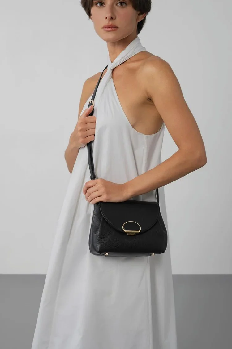 Lancaster Sac trotteur A rabat avec fermoir S Milano Pia Noir