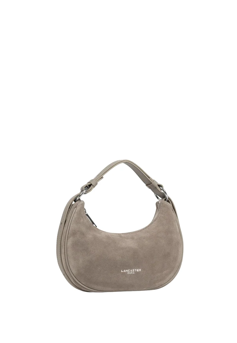 Lancaster Sac besace Zippé S Suède Galet Fonce