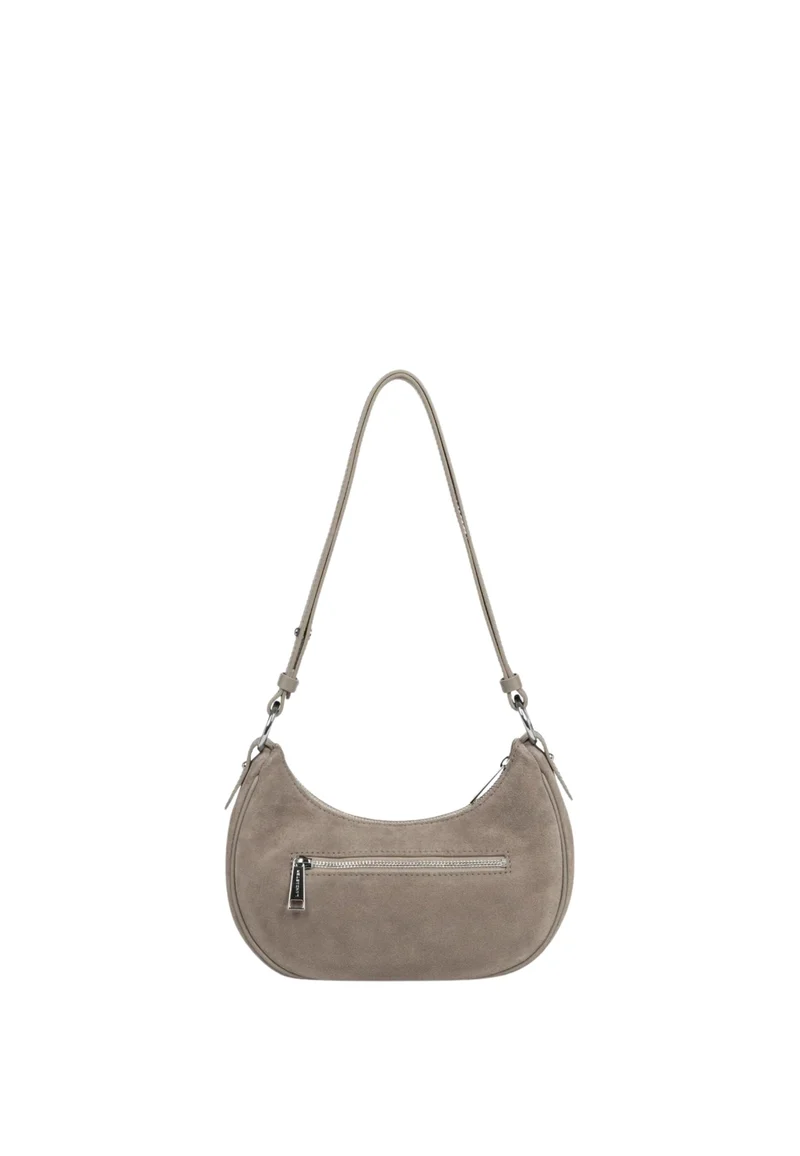 Lancaster Sac besace Zippé S Suède Galet Fonce