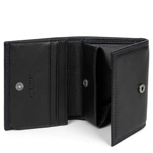 Lancaster Porte monnaie/billets Soft Vintage Noir/Bleu