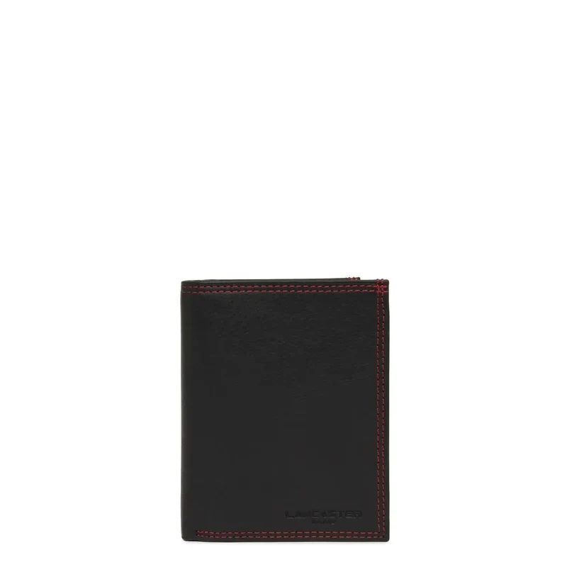 Lancaster Portefeuille Cuir Vachette Noir/Rouge RFID