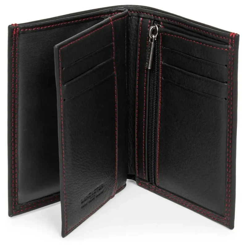 Lancaster Portefeuille Cuir Vachette Noir/Rouge RFID