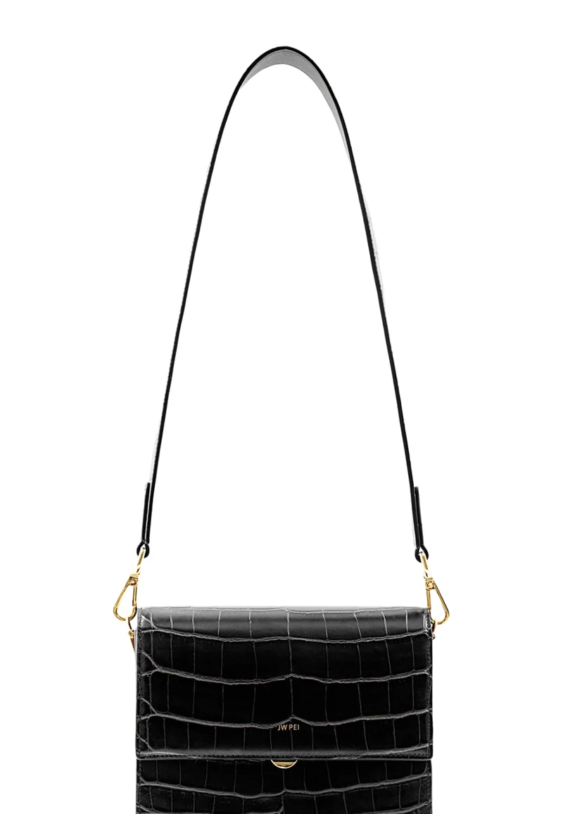 JW PEI Sac Bandoulière Mini Flap Black Croc
