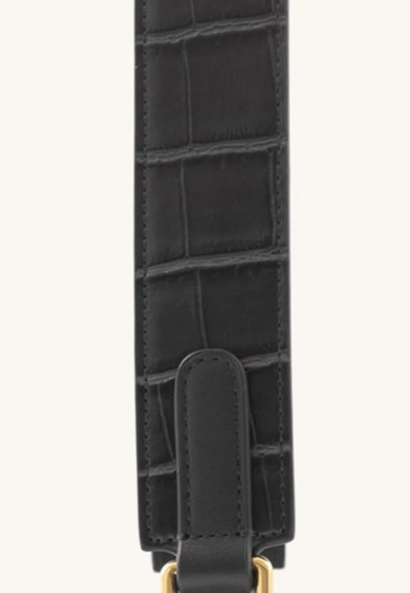 JW PEI Sac Bandoulière Mini Flap Black Croc