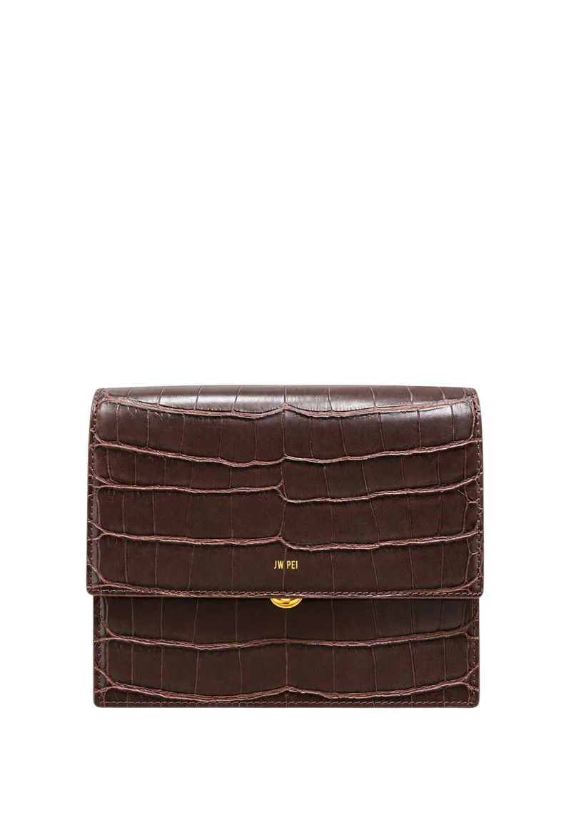 JW PEI Sac Bandoulière Mini Flap Brown Croc