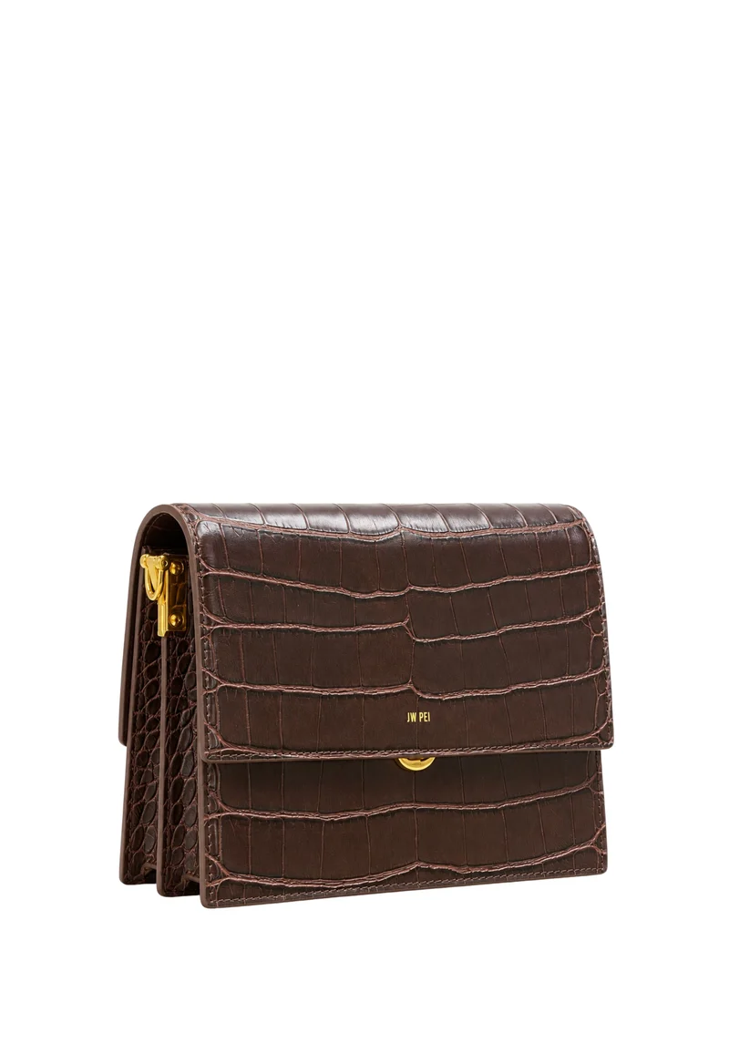 JW PEI Sac Bandoulière Mini Flap Brown Croc