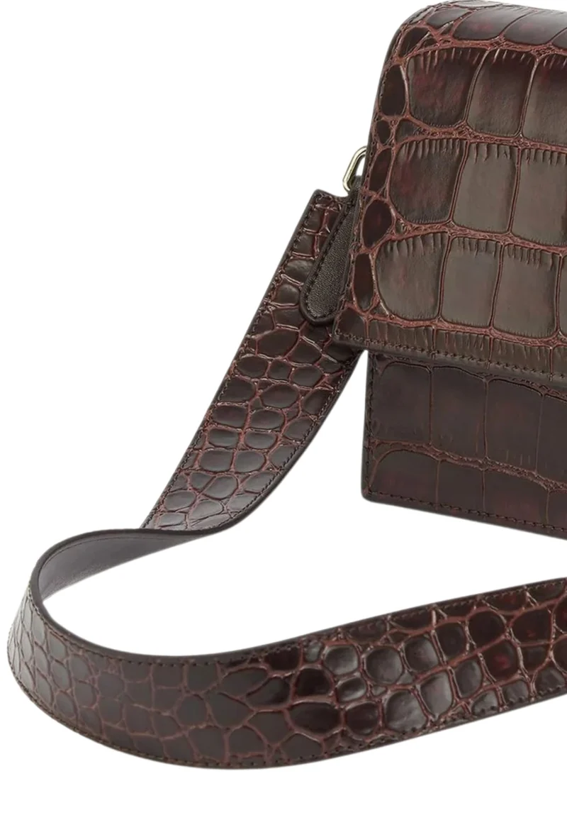 JW PEI Sac Bandoulière Mini Flap Brown Croc