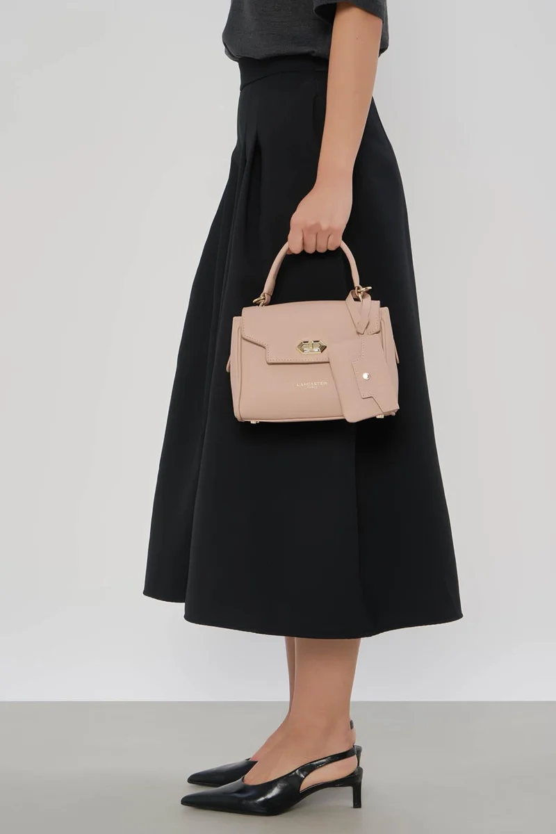 Lancaster Sac à main A rabat avec fermoir S Mademoiselle Grace Nude