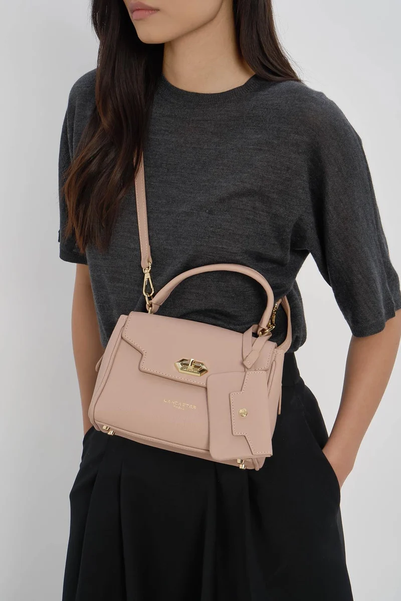 Lancaster Sac à main A rabat avec fermoir S Mademoiselle Grace Nude