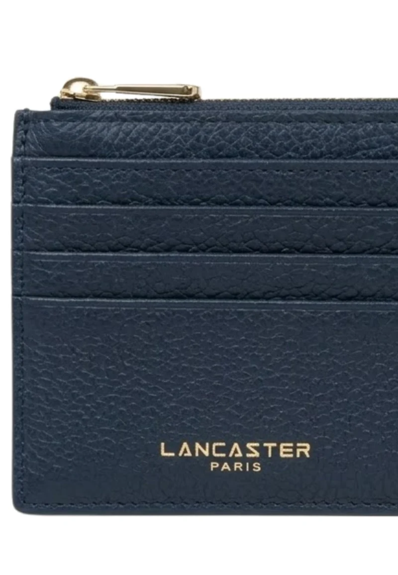 Lancaster Porte-cartes Zippé Dune Bleu Foncé