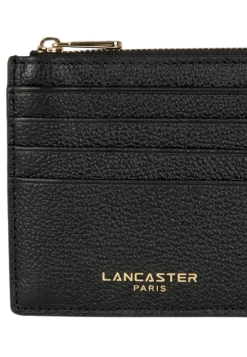 Lancaster Porte-cartes Zippé Dune Noir