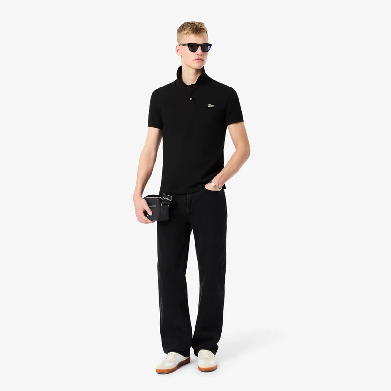 Lacoste Petit sac messenger Homme Langon Petit Piqué Noir