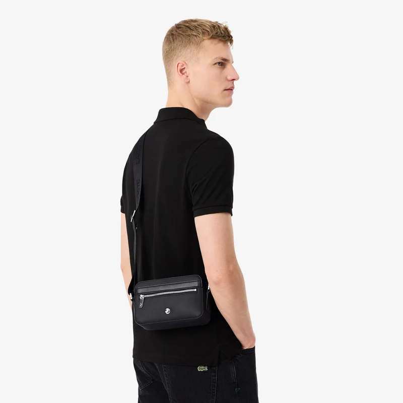 Lacoste Petit sac messenger Homme Langon Petit Piqué Noir